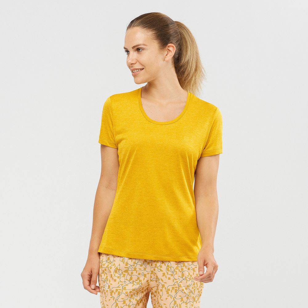 Camisetas Salomon AGILE Mujer Amarillo - Chile (HUE-490126)